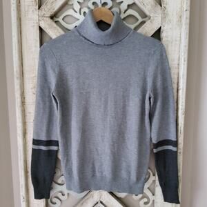 Premise Women's Lightweight Pullover Long Sleeve Turtleneck Knit Sweater in Gray